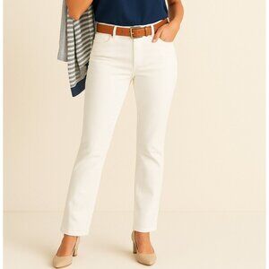Cabi 5th Avenue Jeans Women’s Size 8 White Denim Mid Rise Straight Stretch 6285R